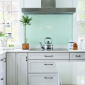 Glass Tile Backsplash Behind Stove