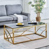 Gold And Glass End Table