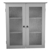 Highland White Double Glass Door Wall Cabinet By Elegant Home Fashions