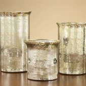 Mercury Glass Candle Holders Set Of 3