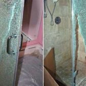 Shower Enclosure Glass Shattered