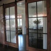 Sliding Barn Door With Glass Inserts