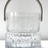 Vintage Glass Ice Bucket With Handle