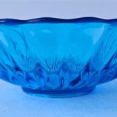 Vintage Heavy Blue Glass Bowl