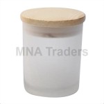Frosted Glass Jar With Wooden Lid