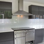 Grey Glass Splashback White Kitchen