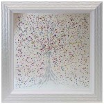 Silver Glitter Swarovski Tree Liquid Glass Wall Art On A Mirror
