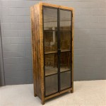 Tall Wood Cabinet Glass Doors