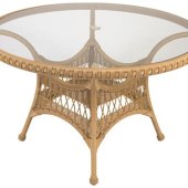 Wicker And Glass Dining Table